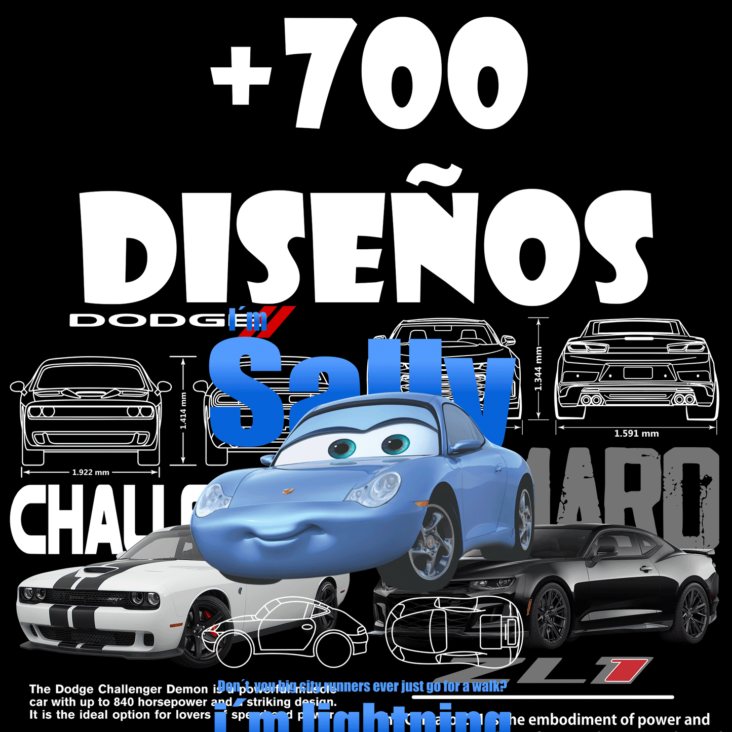 +700 DISEÑOS CARROS & MOTOS PNG 300DPI DTF + ACTUALIZACIÓN