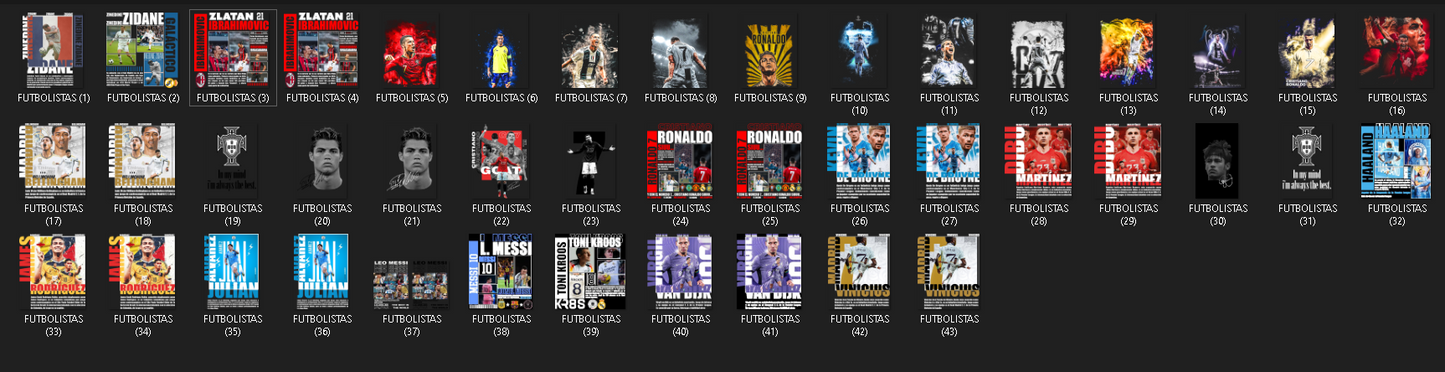 +40 DISEÑOS FUTBOLISTAS PNG 300DPI DTF + ACTUALIZACIÓN