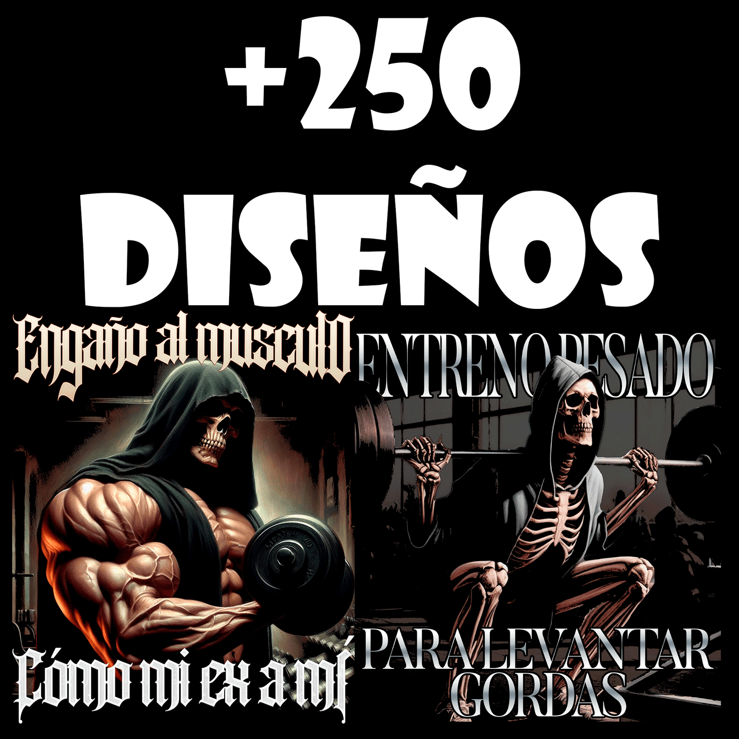 +250 DISEÑOS FAMOSOS GYM PNG 300DPI DTF + ACTUALIZACIÓN